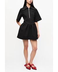 Ganni - Bonded Crepe Mini Dress - Lyst
