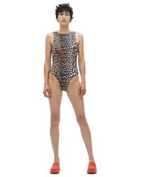 Ganni - Maillot De Bain Sportif En Mixed Taille - Lyst