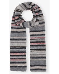 Ganni - Striped Soft Wool Scarf - Lyst