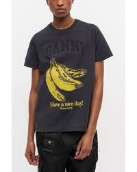 Ganni - Banana Graphic T-Shirt Organic Cotton - Lyst