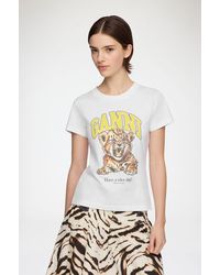 Ganni - Baby Fit T-Shirt With Tiger - Lyst