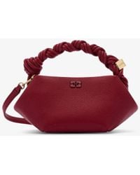 Ganni - Burgundy Grained Mini Bou Bag - Lyst