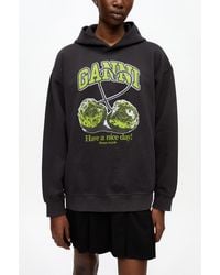 Ganni - Isoli Cherries Oversized Hoodie Organic Cotton - Lyst