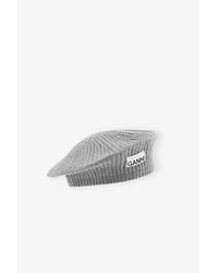 Ganni - Structured Wool Blend Beret - Lyst