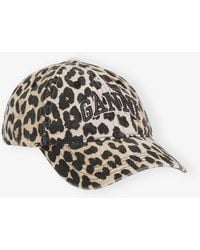 Ganni - Leopard Canvas Cap Organic Cotton - Lyst