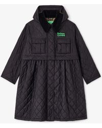 Ganni - X Barbour Quilted Long Coat - Lyst
