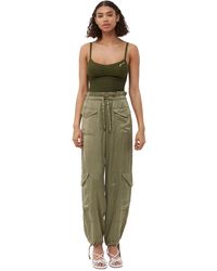 Ganni - Washed Satin Trousers - Lyst