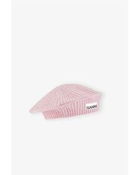 Ganni - Pink Wool Beret - Lyst