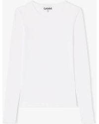 Ganni - Rib Long-Sleeve Top - Lyst