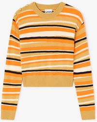 Ganni - Striped Cashmere Jumper - Lyst