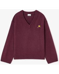Ganni - Wool Mix V-Neck Jumper - Lyst