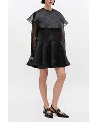 Ganni - Organza Circle Collar Dress - Lyst