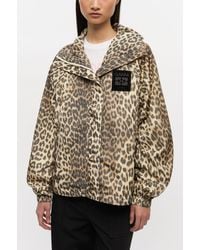 Ganni - Leopard Print Nylon Jacket - Lyst