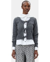 Ganni - Light Mohair Tie String Cardigan - Lyst