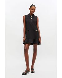 Ganni - Twill Suiting Mini Dress - Lyst