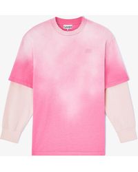 Ganni - Washed Jersey Long-Sleeve T-Shirt - Lyst