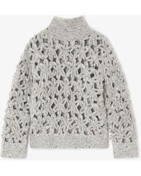 Ganni - Flower Crochet Sweater - Lyst