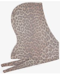 Ganni - Printed Wool Knit Balaclava - Lyst