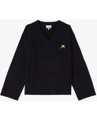 Ganni - Wool Mix V-Neck Jumper - Lyst