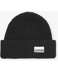 Ganni - Structured Rib Knit Beanie - Lyst