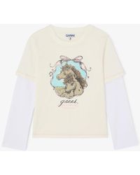 Ganni - Baby Fit T-Shirt With Horses - Lyst