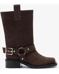 Ganni - Mid Shaft Biker Boot - Lyst
