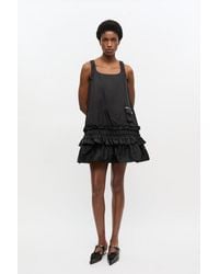Ganni - Schwarzes Duchesse Minikleid - Lyst