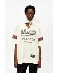 Ganni - Ivory Future Mesh Oversized T-Shirt - Lyst