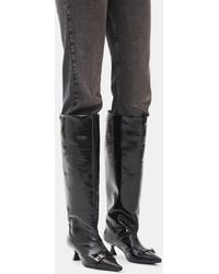 Ganni - Eyelets Slouchy High Shaft Boots - Lyst