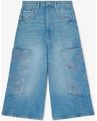 Ganni - Cropped Cargo Jeans - Lyst