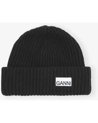 Ganni - Structured Rib Knit Beanie - Lyst