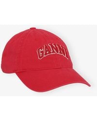 Ganni - Rote Canvas-Kappe - Lyst