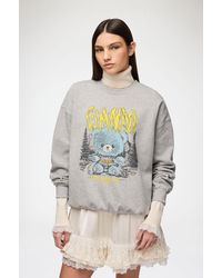 Ganni - Sweatshirt With Forest Teddy - Lyst