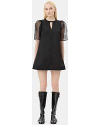 ganni fringed organza mini dress Ganni Black Fringed Organza Mini Dress