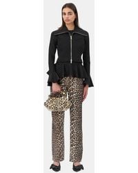 Ganni - Jean Leopard Foil Print - Lyst