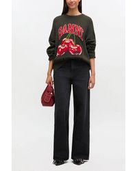 Ganni - Oversized Graphic Jumper - Lyst