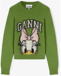 Ganni - Daisy Duck Brushed Wool Jumper - Lyst