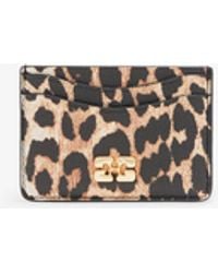 Ganni - Leopard Grained Bou Card Holder - Lyst