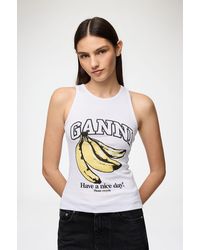 Ganni - Tank Top With Banana - Lyst