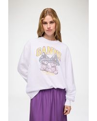 Ganni - Long-Sleeve T-Shirt With Mushroom Teddy - Lyst