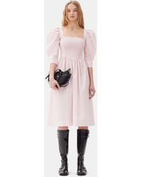 white christmas dresses Ganni Black Cotton Poplin Long Smock Dress main image 1