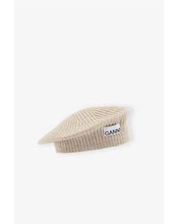 Ganni - Wool Rib Knit Beret - Lyst