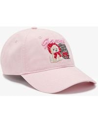 Ganni - Rosa Canvas-Kappe Mit Animal-Print Primrose - Lyst
