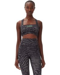 Ganni - Active Fitted Top Size Xs Nylon/spandex - Lyst