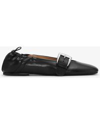 Ganni - Buckle Strap Ballerinas - Lyst