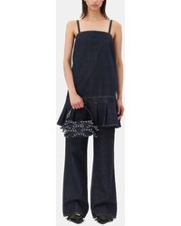 Ganni - Denim Strap Mini Dress - Lyst