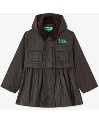 Ganni - X Barbour Peplum Wax Jacket - Lyst