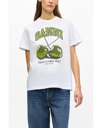 Ganni - Cherry Relaxed T-Shirt - Lyst