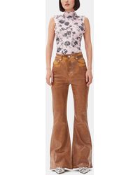 Ganni - Foil Flared Jeans - Lyst
