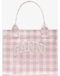 Ganni - Vichy Check Large Tote - Lyst
